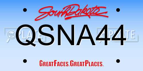 QSNA44 South Dakota License Plate