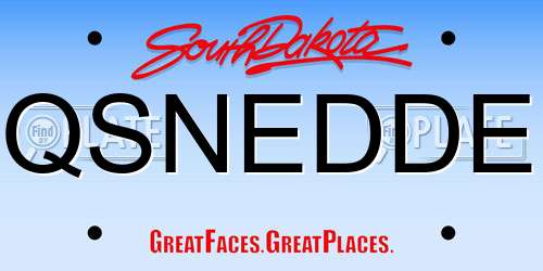 QSNEDDE South Dakota License Plate