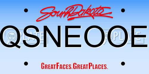 QSNEOOE South Dakota License Plate