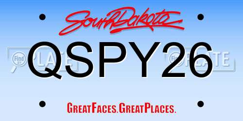 QSPY26 South Dakota License Plate