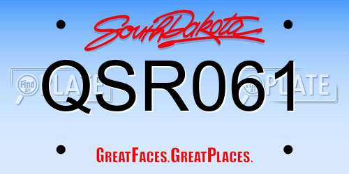 QSR061 South Dakota License Plate