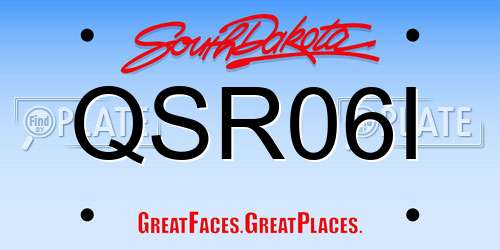QSR06I South Dakota License Plate