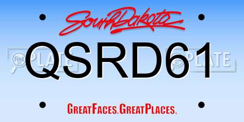 QSRD61 South Dakota License Plate