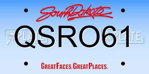 QSRO61 South Dakota License Plate