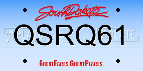 QSRQ61 South Dakota License Plate