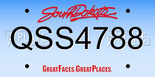 QSS4788 South Dakota License Plate