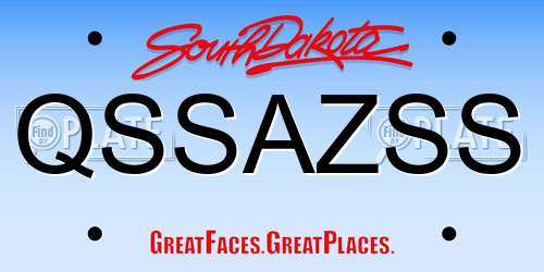 QSSAZSS South Dakota License Plate