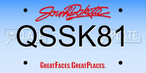 QSSK81 South Dakota License Plate