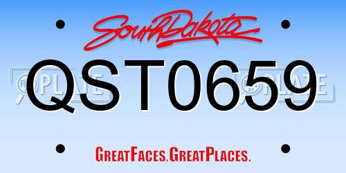 QST0659 South Dakota License Plate