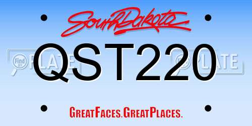 QST220 South Dakota License Plate
