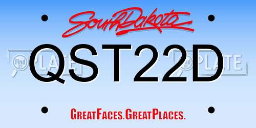 QST22D South Dakota License Plate