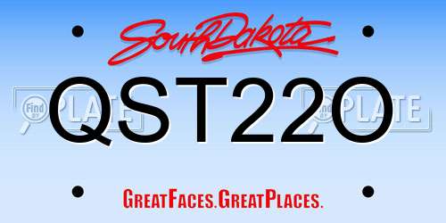 QST22O South Dakota License Plate