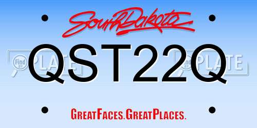 QST22Q South Dakota License Plate