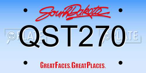 QST270 South Dakota License Plate