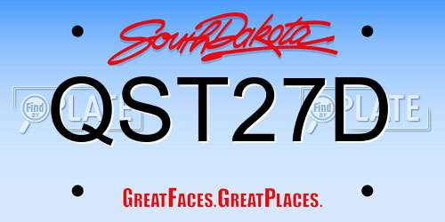 QST27D South Dakota License Plate