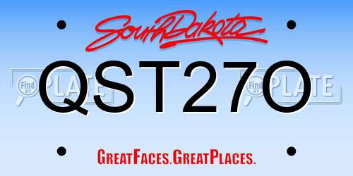 QST27O South Dakota License Plate