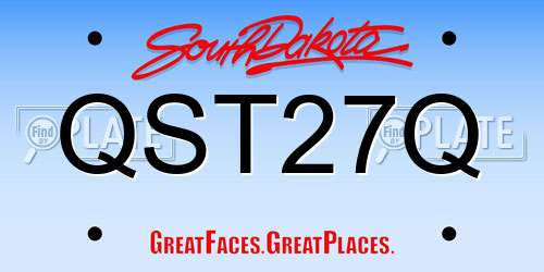 QST27Q South Dakota License Plate