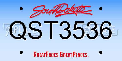 QST3536 South Dakota License Plate