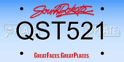 QST521 South Dakota License Plate