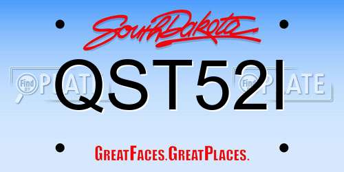QST52I South Dakota License Plate