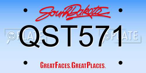 QST571 South Dakota License Plate
