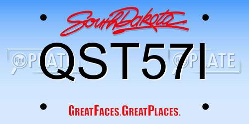 QST57I South Dakota License Plate