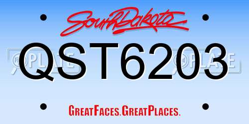 QST6203 South Dakota License Plate