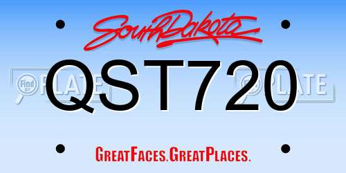 QST720 South Dakota License Plate