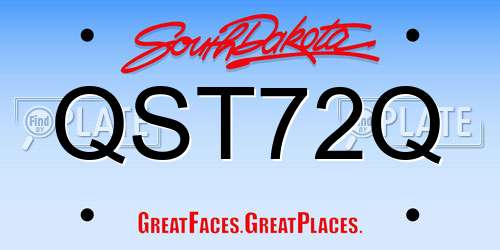 QST72Q South Dakota License Plate
