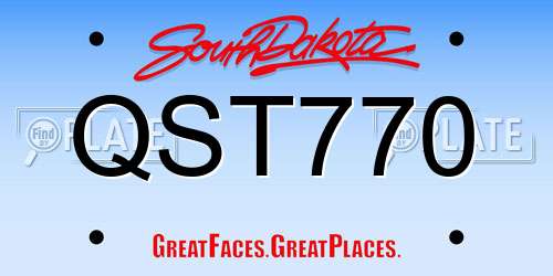 QST770 South Dakota License Plate