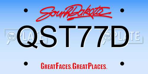 QST77D South Dakota License Plate
