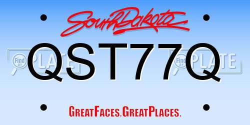 QST77Q South Dakota License Plate