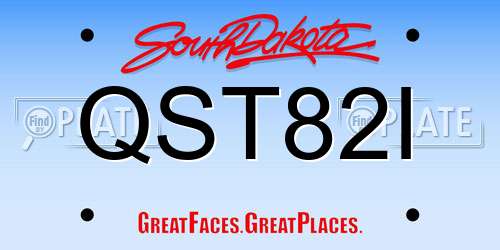 QST82I South Dakota License Plate
