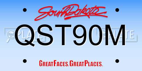 QST90M South Dakota License Plate