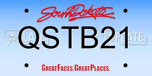 QSTB21 South Dakota License Plate