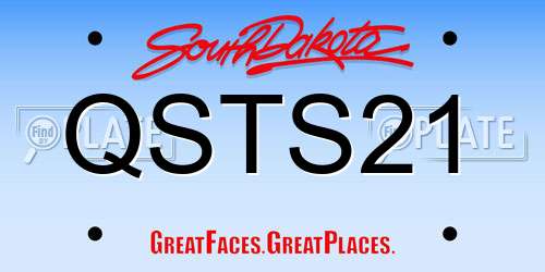 QSTS21 South Dakota License Plate