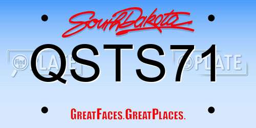 QSTS71 South Dakota License Plate