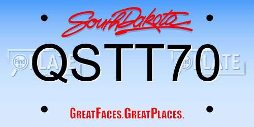 QSTT70 South Dakota License Plate