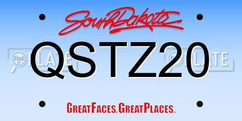 QSTZ20 South Dakota License Plate
