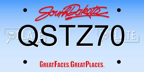 QSTZ70 South Dakota License Plate