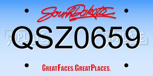 QSZ0659 South Dakota License Plate