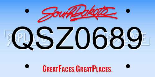 QSZ0689 South Dakota License Plate
