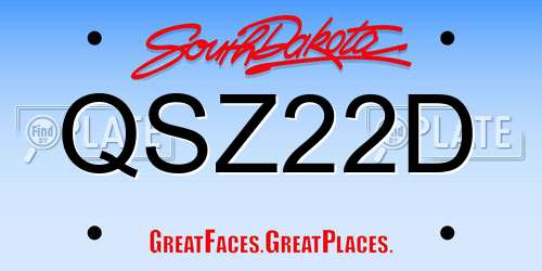 QSZ22D South Dakota License Plate