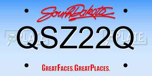 QSZ22Q South Dakota License Plate
