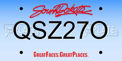 QSZ27O South Dakota License Plate