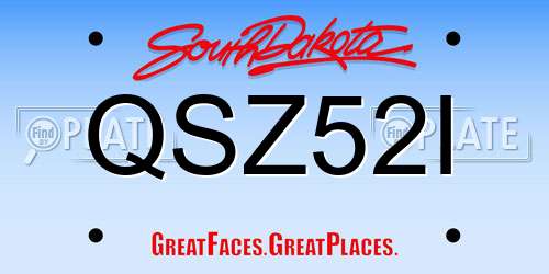 QSZ52I South Dakota License Plate