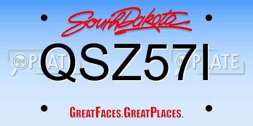 QSZ57I South Dakota License Plate