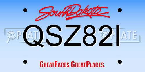 QSZ82I South Dakota License Plate