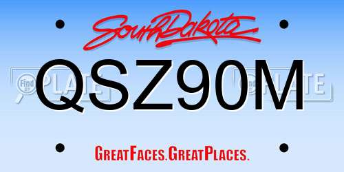 QSZ90M South Dakota License Plate