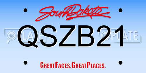 QSZB21 South Dakota License Plate